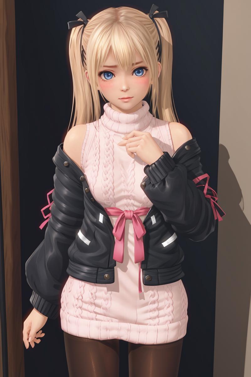 05495-4050366439-masterpiece, best quality, marie rose, (shy_1.2), blush, sweater,  looking at viewer, jacket, pantyhose,  (blue eyes_0.7).png